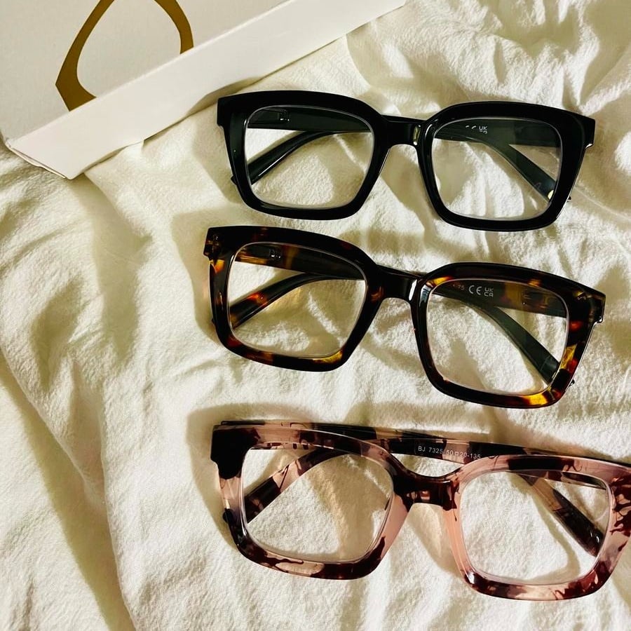 🔥Særtilbud – ✨👓Brille med skildpaddeskaller – Oversized, firkantede briller med blåt lysfilter