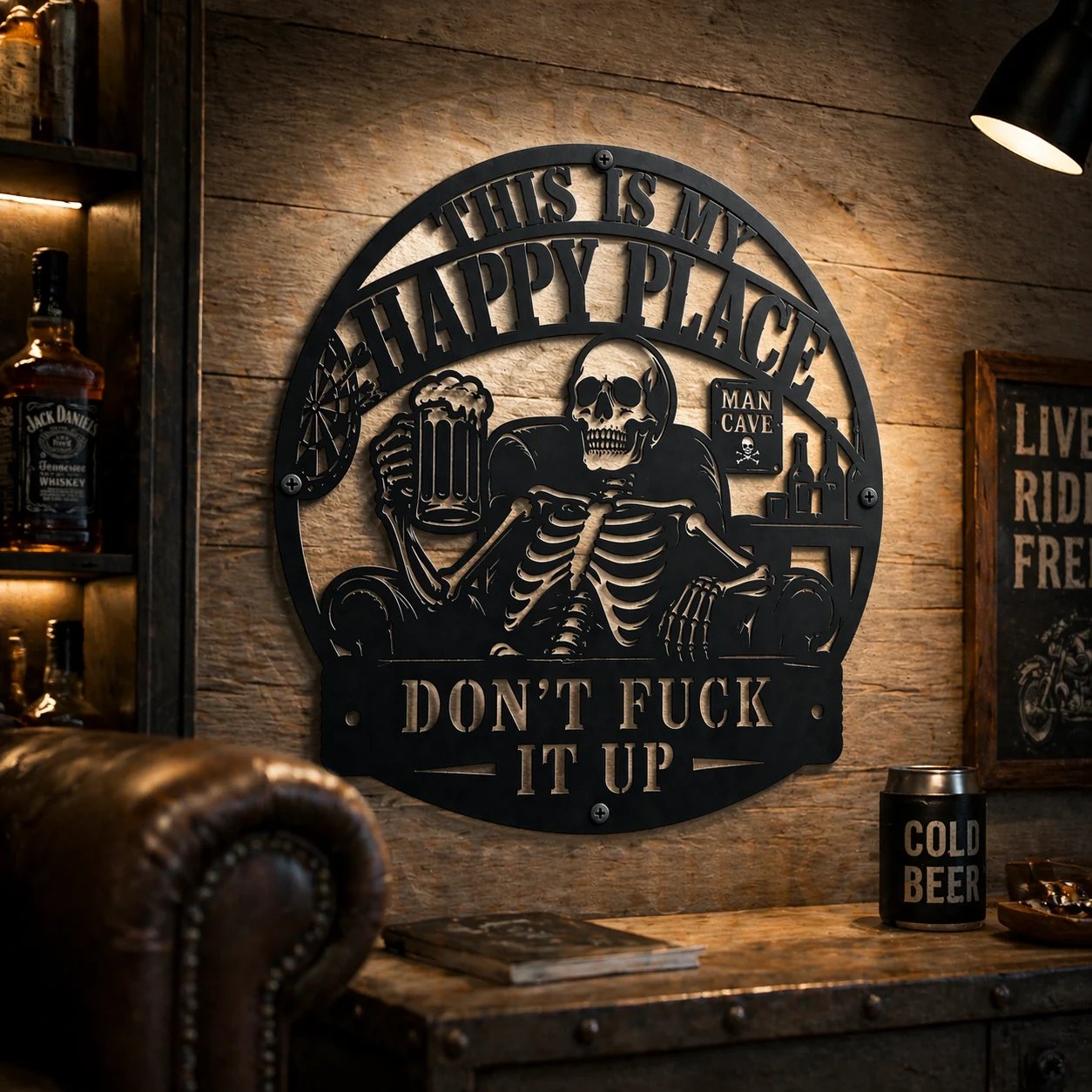 💀🍺«Dette er mit lykkelige sted» – sjov indretning til mandehulen