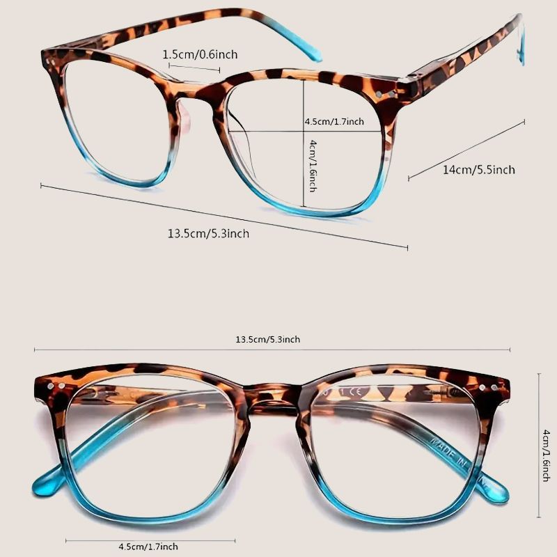 Sexet leopardprint mod blåt lys Gradient læsebriller til kvinder