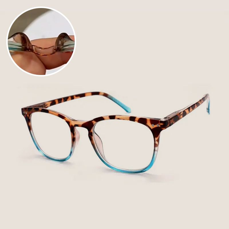 Sexet leopardprint mod blåt lys Gradient læsebriller til kvinder