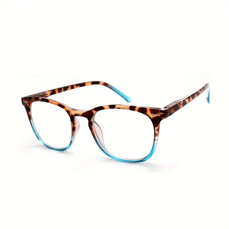 Sexet leopardprint mod blåt lys Gradient læsebriller til kvinder
