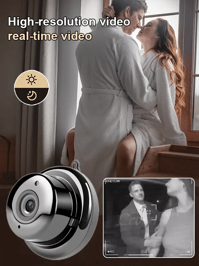📸 1080P mini-trådløst kamera på størrelse med en mønt, kan installeres hvor som helst, fjernovervågning i realtid via smartphone.