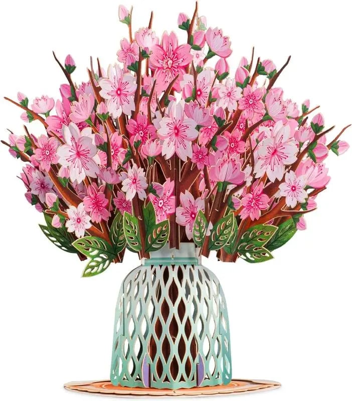 💌 Eksklusivt til Valentinsdag: 3D-pop-up-kort med kirsebærblomster – det ultimative minde for kortelskere ❤️