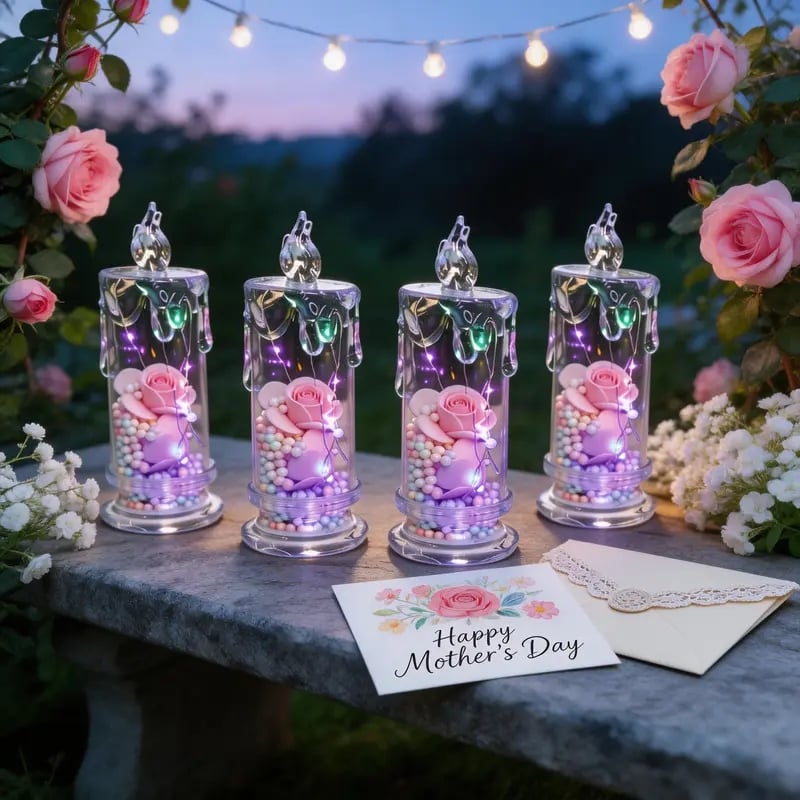 💖 Begrænset tilbud til mors dag 🌹 Lysestage i form af en rose