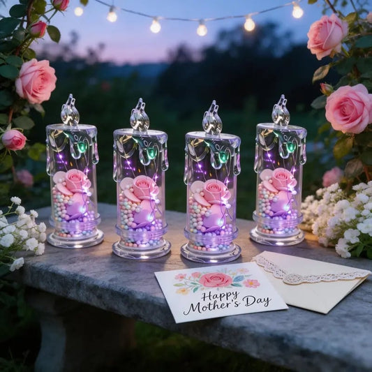 💖 Begrænset tilbud til mors dag 🌹 Lysestage i form af en rose