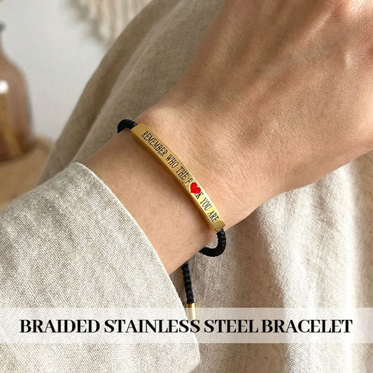 ✨📿 Gewebtes Edelstahlarmband – Motivations- und Inspirationsarmband mit abnehmbarem Aufdruck! ✨🦾