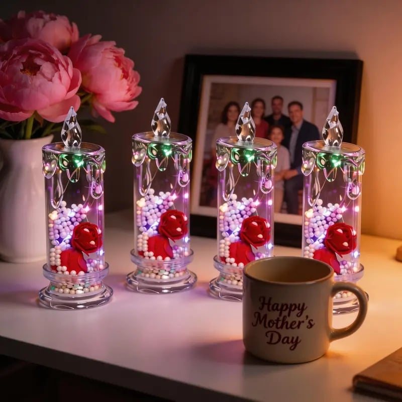 💖 Begrænset tilbud til mors dag 🌹 Lysestage i form af en rose
