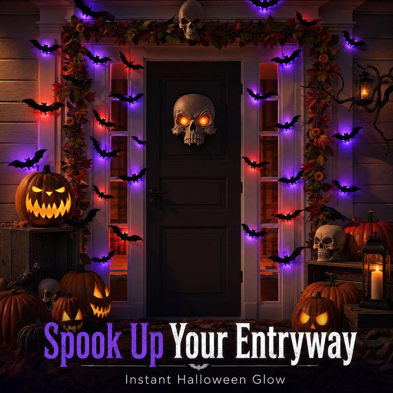 🦇Halloween-dekoration: 3D-LED-væglampe i form af en flagermus