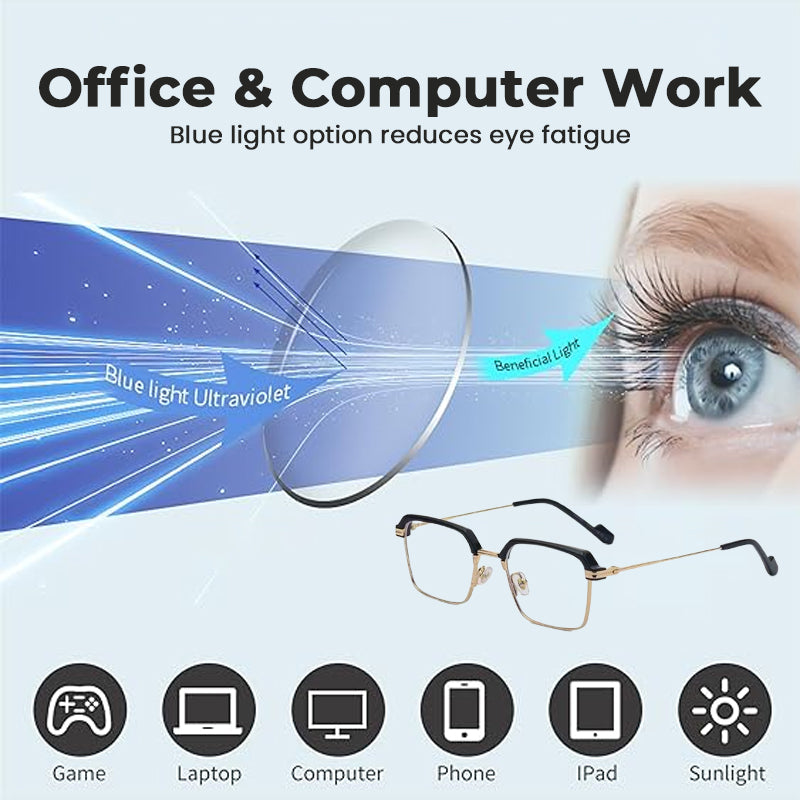 👓Fotokromatiske briller – automatisk mørkfarvning, UV400-beskyttelse og blålysfilter