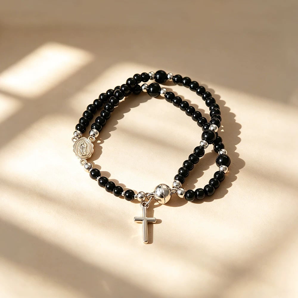 🔥Tidsbegrænset tilbud, gælder de sidste 24 timer🔥 49 % rabat - ✝️Håndlavede rosenkransarmbånd📿