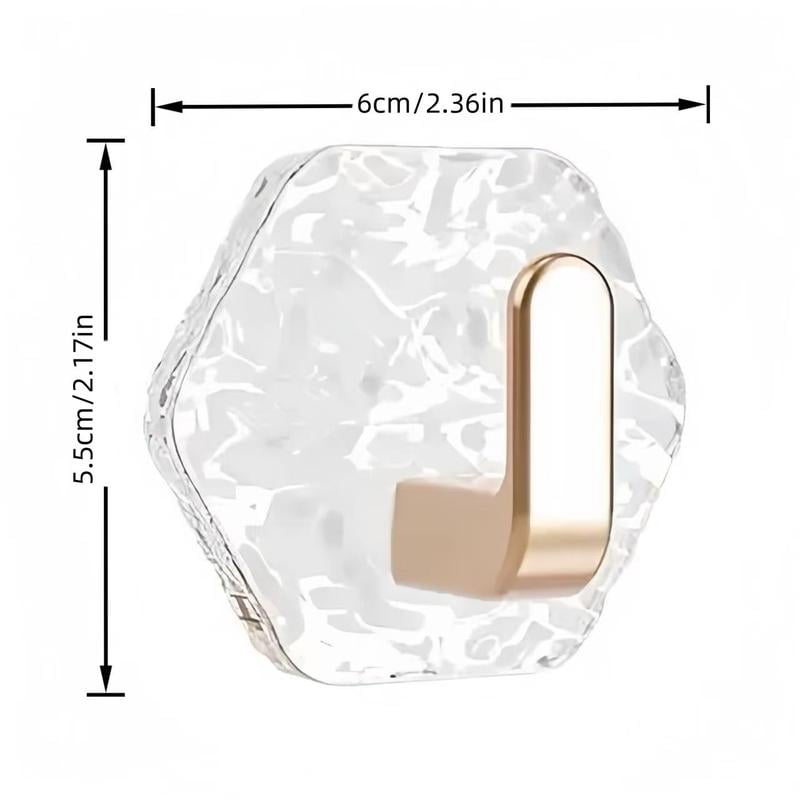 Selvklæbende kroge, pakke med 10/20 stk., sekskantet design med bølgemønster, ekstra stærke selvklæbende kroge