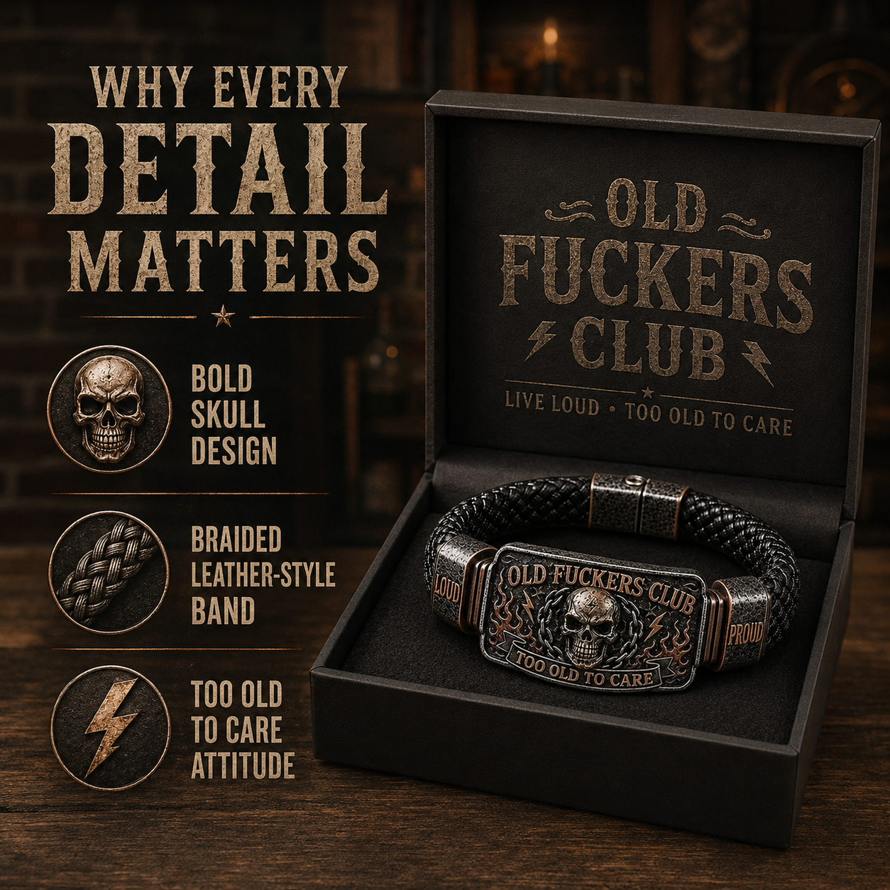 ☠️ Old Fuckers Club & Wild Freedom 🪓 | 2026 i begrænset oplag af vintage-armbånd
