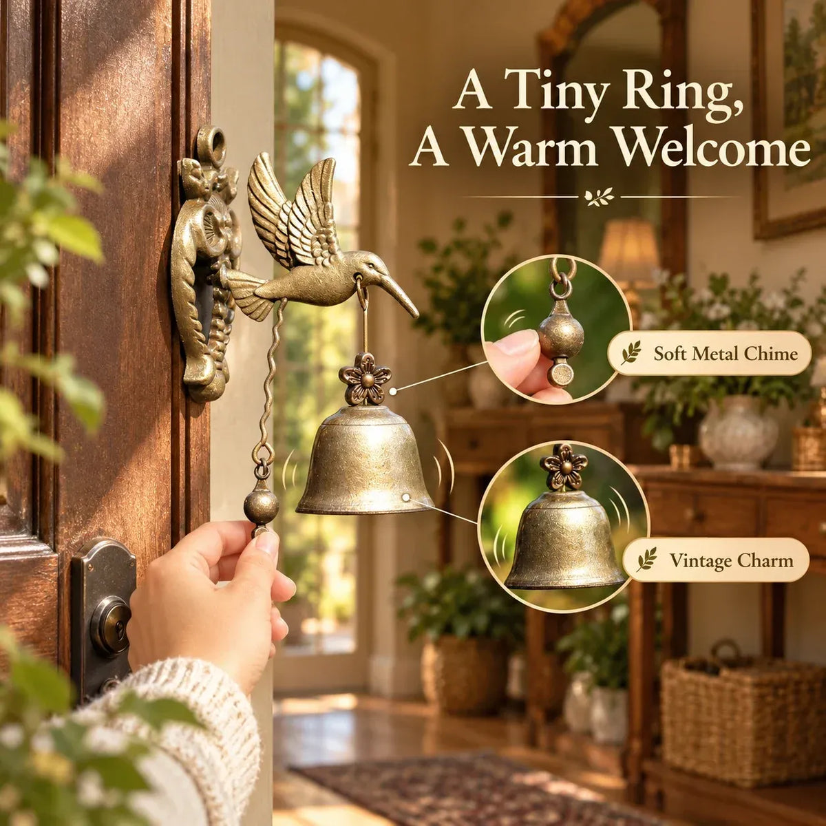 🔔✨ Vintage-Türglocke in Tierform zum Aufhängen | Wanddekoration für die Veranda und im Landhausstil