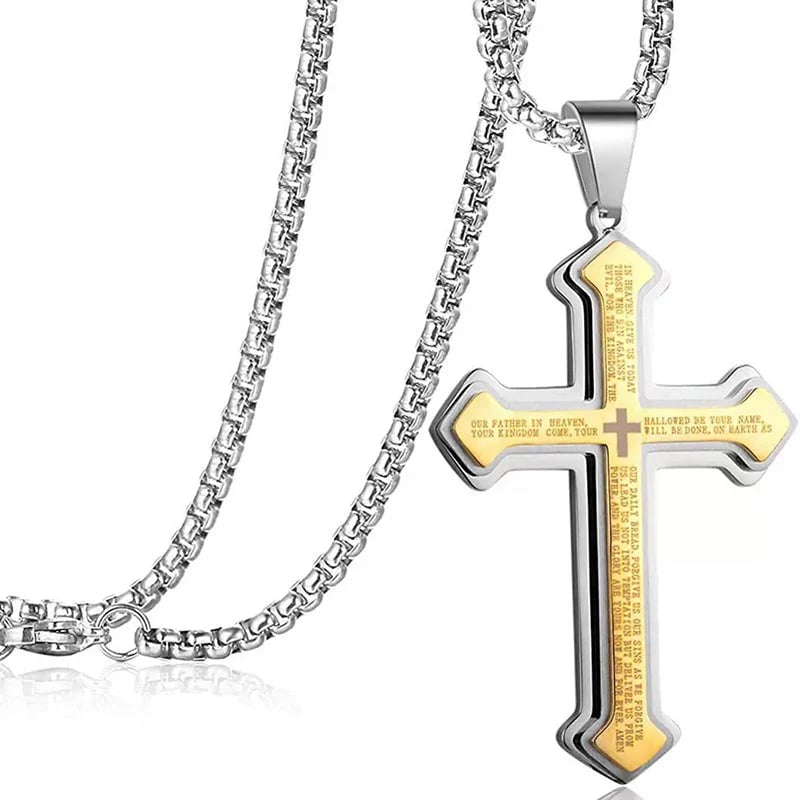 ✝️ Kreuz-Halskette mit dem Vaterunser