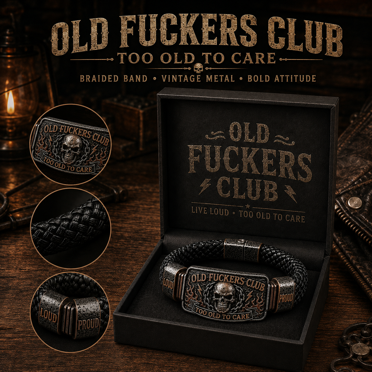 ☠️ Old Fuckers Club & Wild Freedom 🪓 | 2026 i begrænset oplag af vintage-armbånd