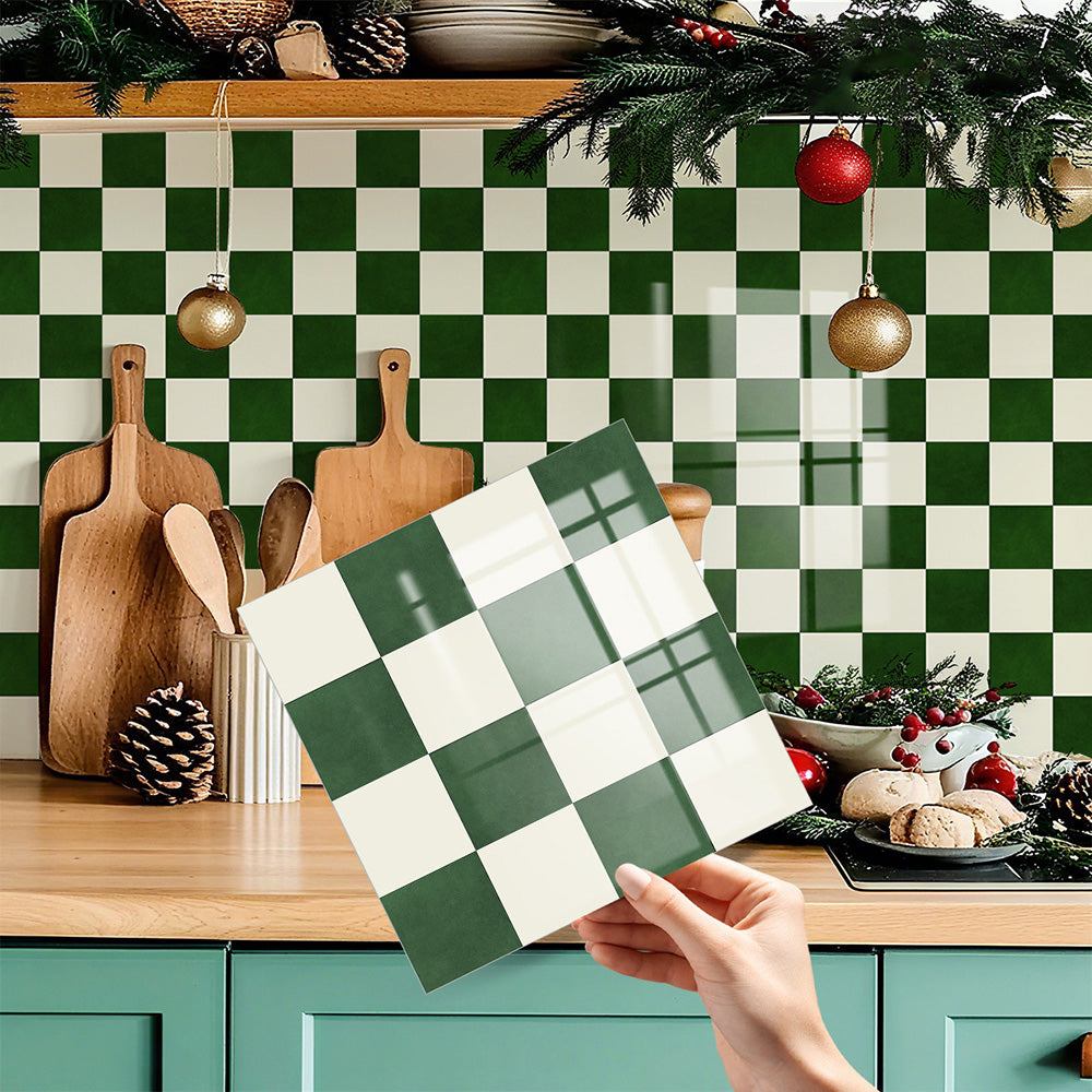 🏠Kökskakelklistermärken – rutmönster, DIY-dekoration för hemrenovering