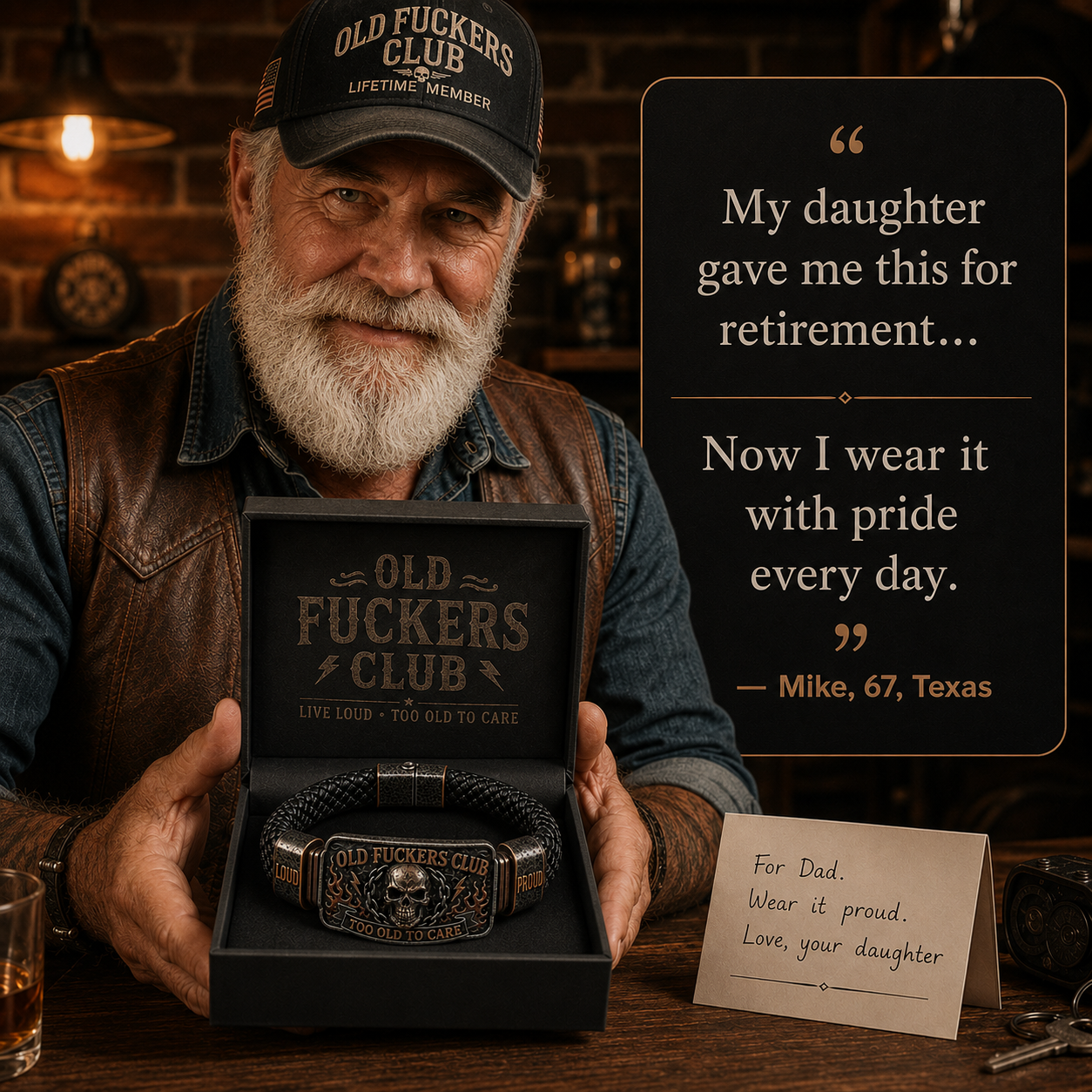 ☠️ Old Fuckers Club & Wild Freedom 🪓 | 2026 i begrænset oplag af vintage-armbånd