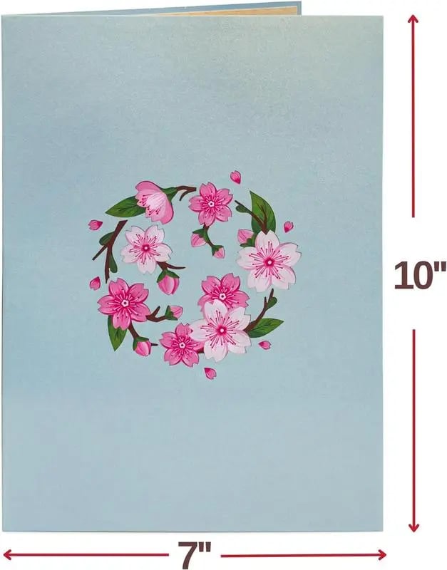 💌 Eksklusivt til Valentinsdag: 3D-pop-up-kort med kirsebærblomster – det ultimative minde for kortelskere ❤️