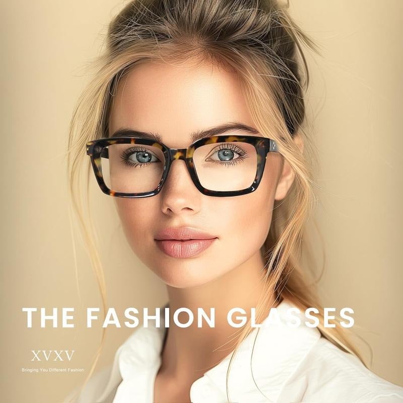 🔥Særtilbud – ✨👓Brille med skildpaddeskaller – Oversized, firkantede briller med blåt lysfilter