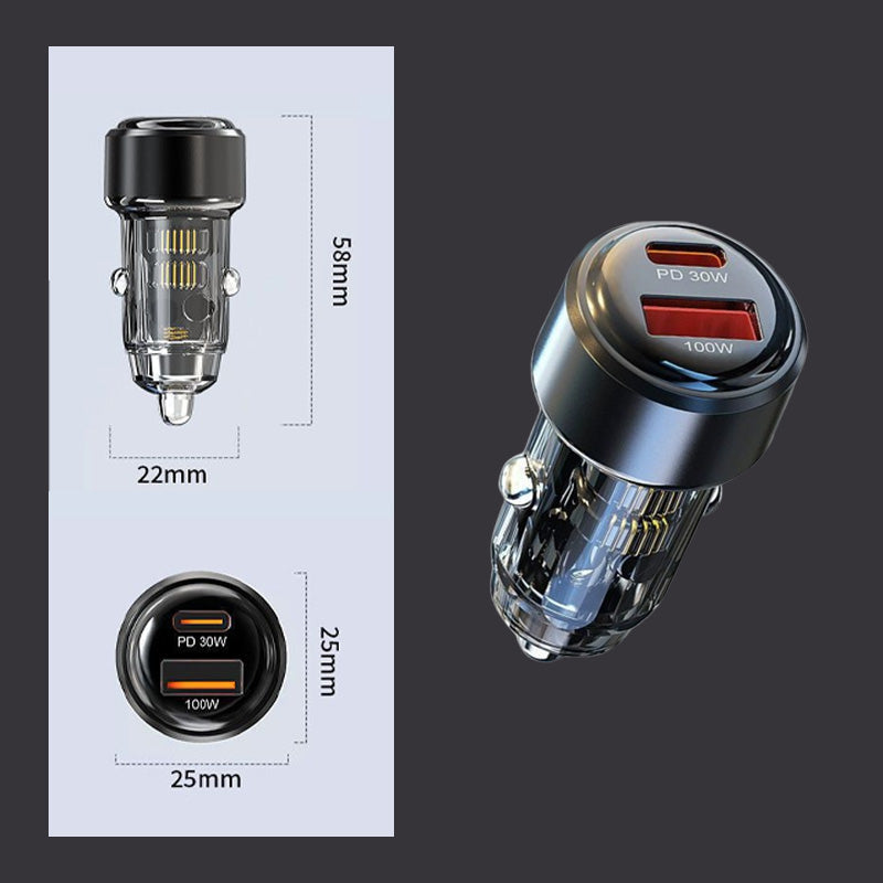 30W dobbelt hurtigopladningsport til bilen - praktisk opladning på farten 🚗⚡
