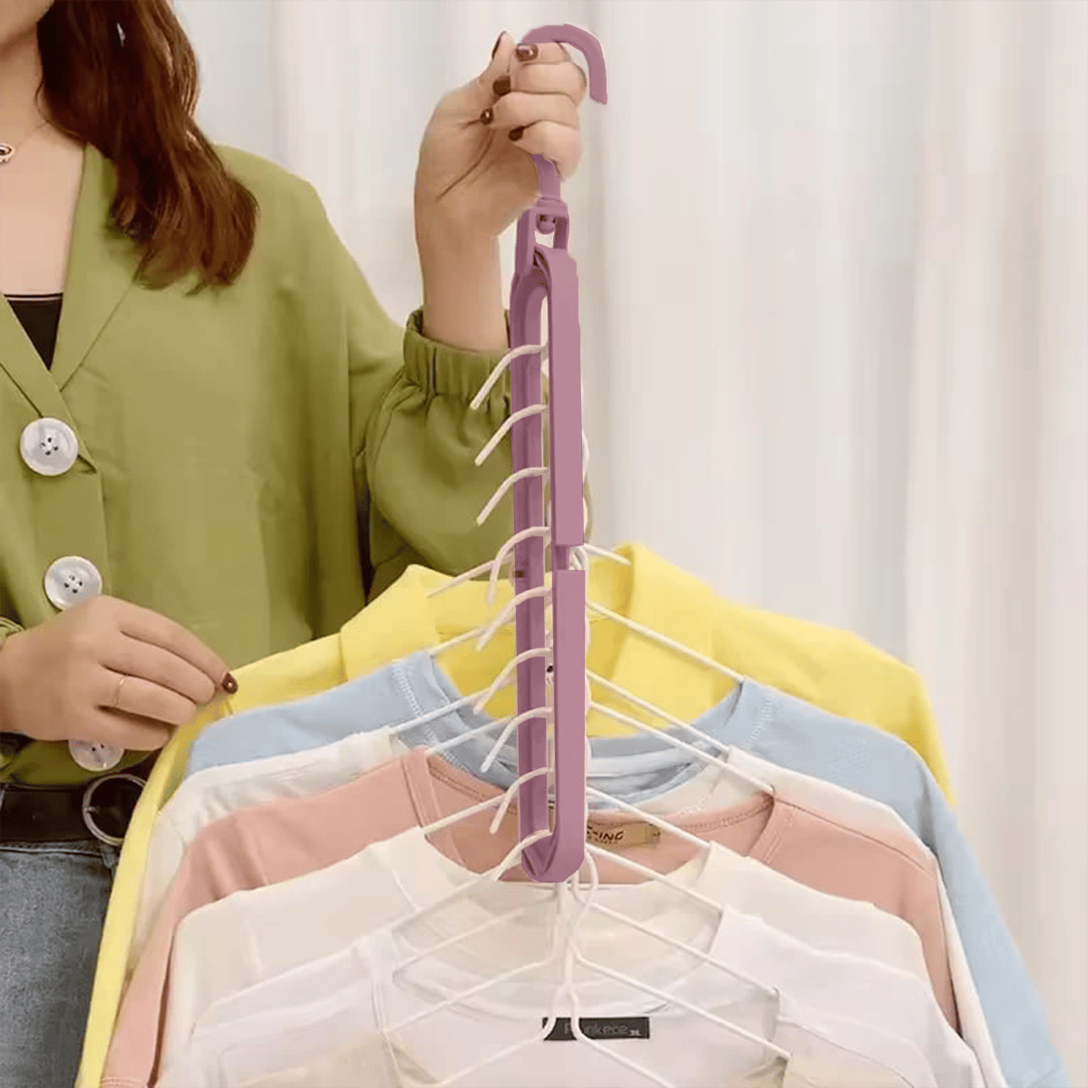 🔥👚 9-i-1 smart tøjbøjle – Få 85 % mere plads i dit skab!