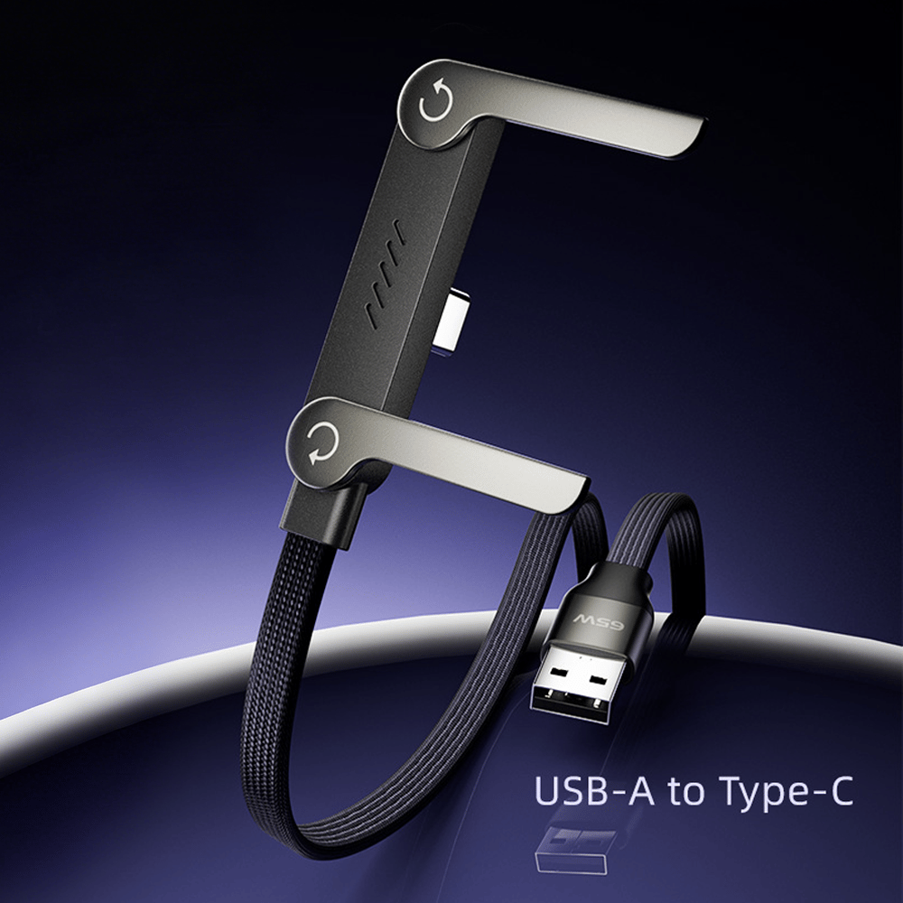⚡240 W hurtigopladerkabel med integreret, usynligt stativ — indbygget telefonholder