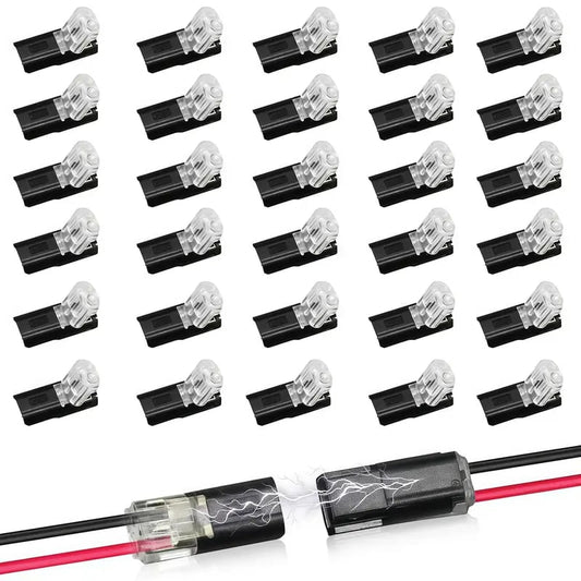 Hurtig kabelforbindelse🔌Dobbelt kabelforbindelse LED-lyskædeforbindelser 2 ben