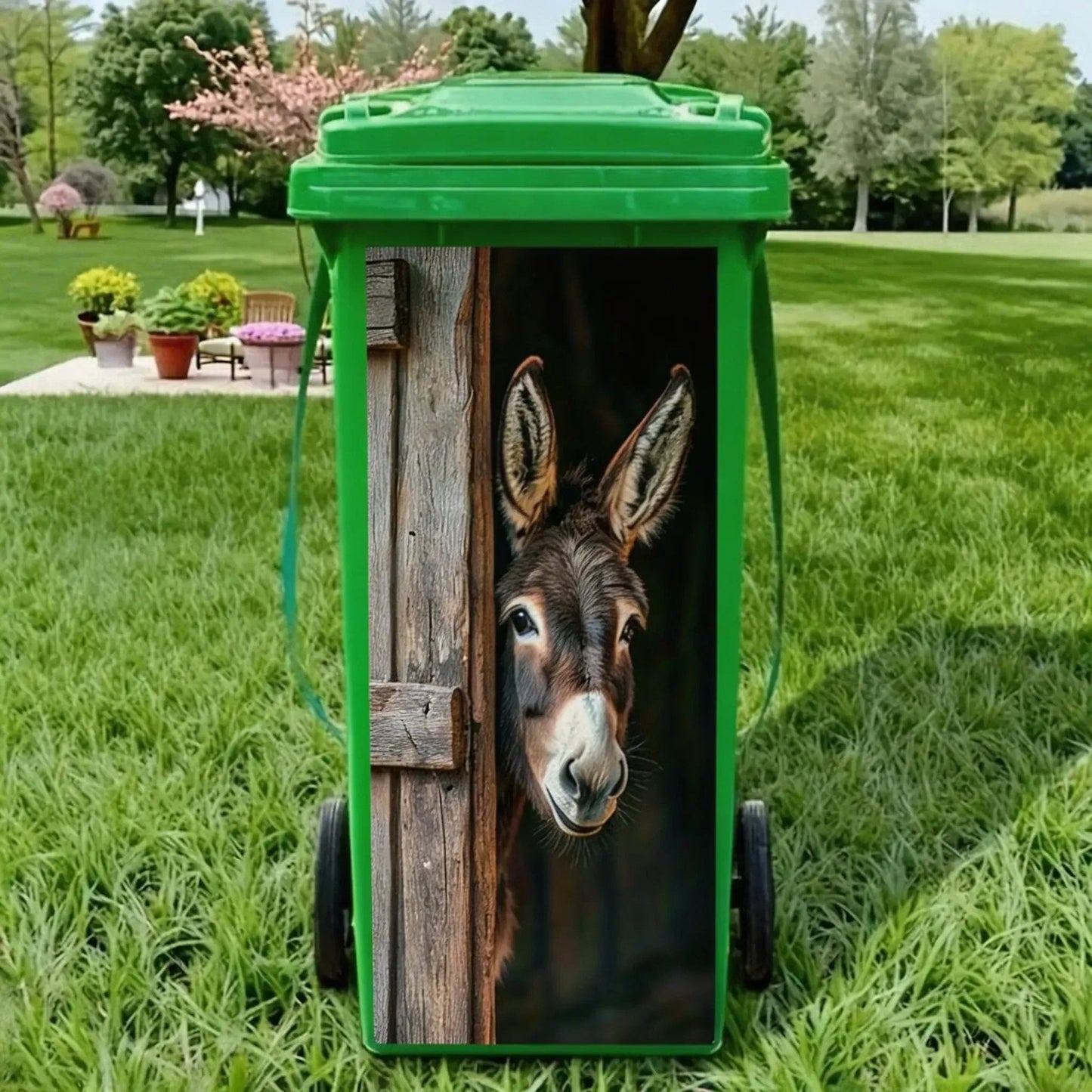 🦒🐯Kreativt klistermærke til skraldespanden med farverig tegneserie✨