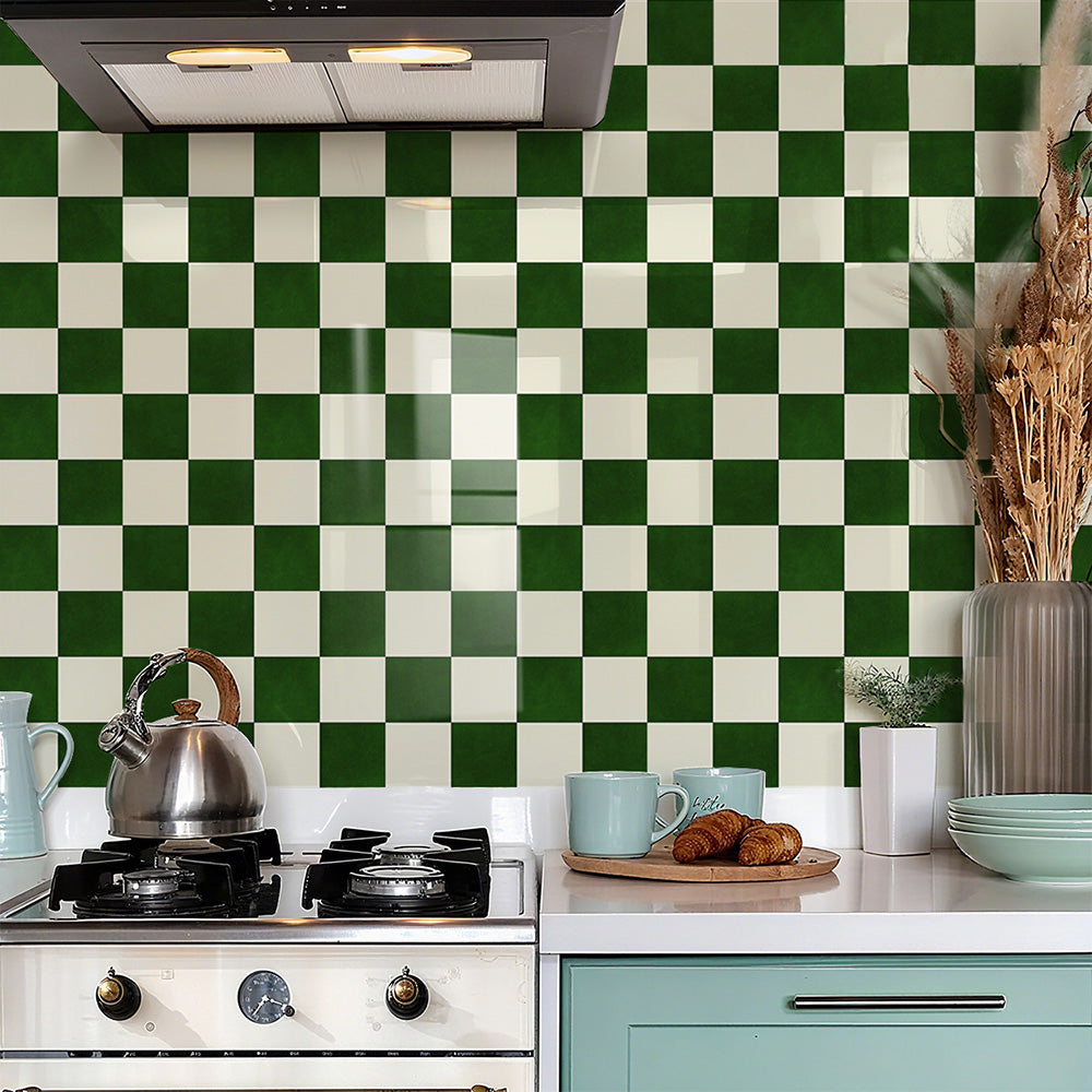 🏠Kökskakelklistermärken – rutmönster, DIY-dekoration för hemrenovering