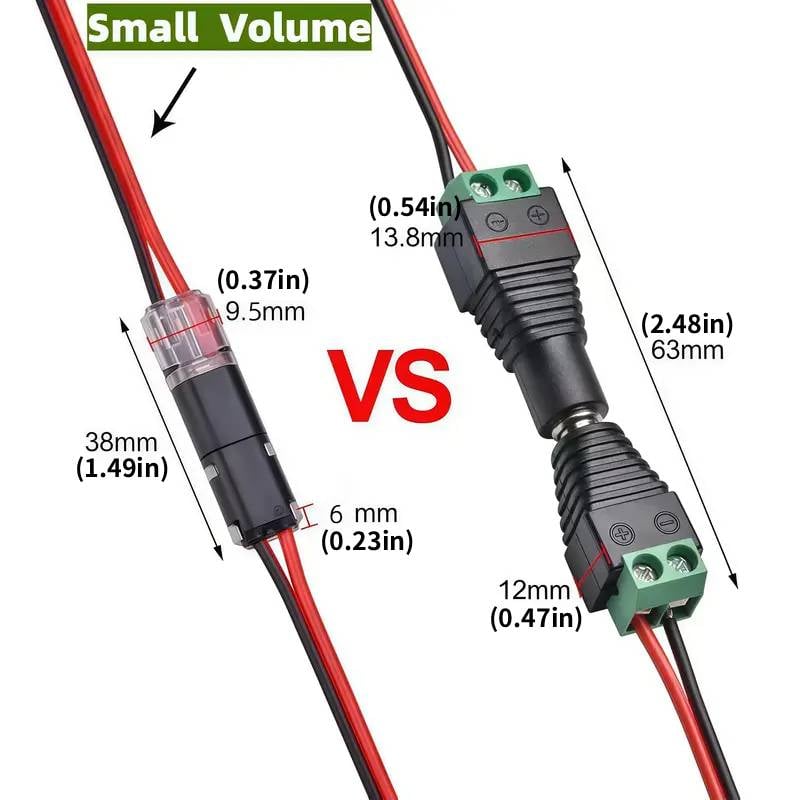 Hurtig kabelforbindelse🔌Dobbelt kabelforbindelse LED-lyskædeforbindelser 2 ben