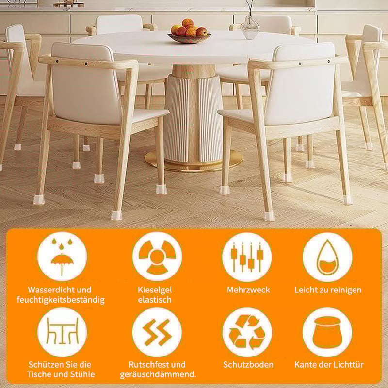 ✨ Universelle gummi-stolebeskyttere – Passer til alle stolebenformer, ridsefaste og holdbare, den ultimative løsning til beskyttelse af dine gulve.