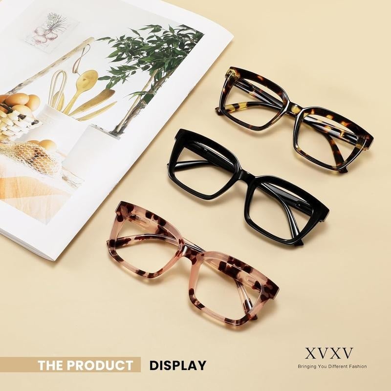 🔥Særtilbud – ✨👓Brille med skildpaddeskaller – Oversized, firkantede briller med blåt lysfilter