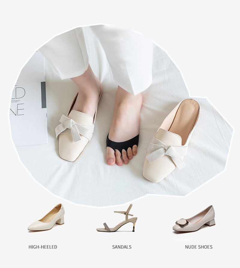 👠✨ Femten-forfodspuder til kvinder | Stødabsorberende indlægssåler til høje hæle | Sort/beige