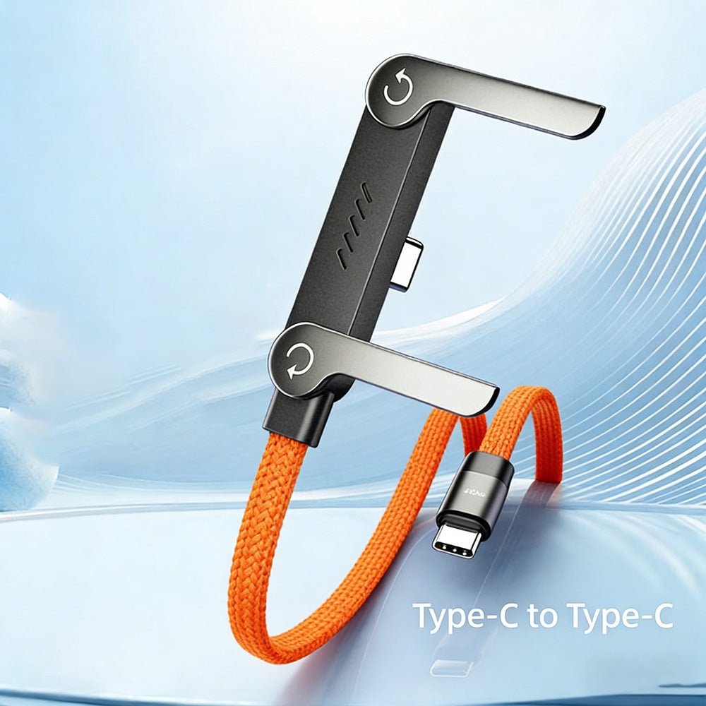 ⚡240 W hurtigopladerkabel med integreret, usynligt stativ — indbygget telefonholder