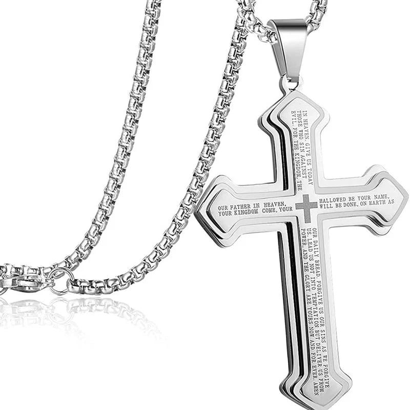 ✝️ Kreuz-Halskette mit dem Vaterunser