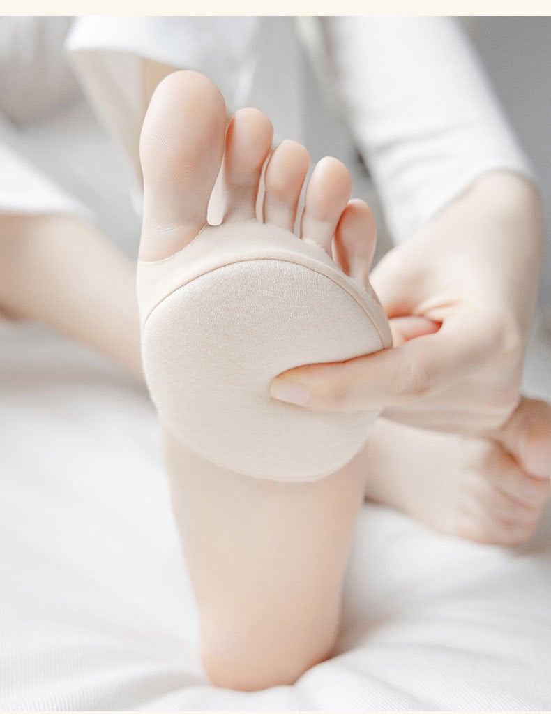 👠✨ Femten-forfodspuder til kvinder | Stødabsorberende indlægssåler til høje hæle | Sort/beige