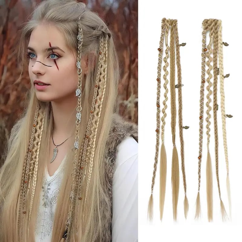 🌿🎨 Boho-fletninger med perler og hårspænder – En nem forvandling af frisuren til festivaler og hverdagen (✨2 stk.)