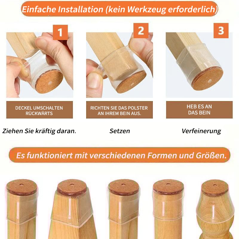 ✨ Universelle gummi-stolebeskyttere – Passer til alle stolebenformer, ridsefaste og holdbare, den ultimative løsning til beskyttelse af dine gulve.