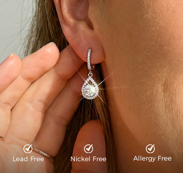✨Eleganta droppformade hängande hoop-örhängen