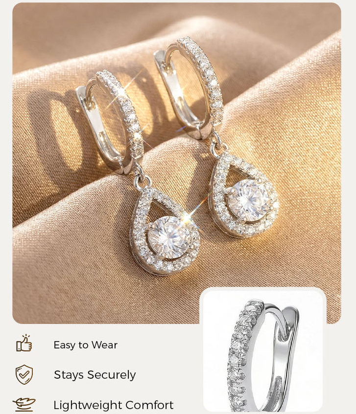 ✨Eleganta droppformade hängande hoop-örhängen