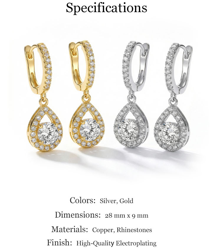 ✨Eleganta droppformade hängande hoop-örhängen