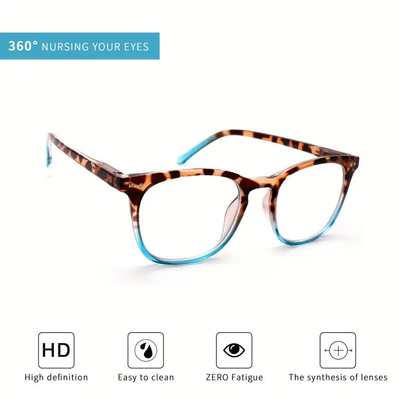 Sexet leopardprint mod blåt lys Gradient læsebriller til kvinder