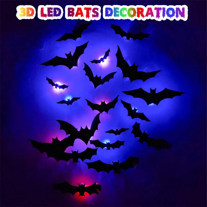 🦇Halloween-dekoration: 3D-LED-væglampe i form af en flagermus
