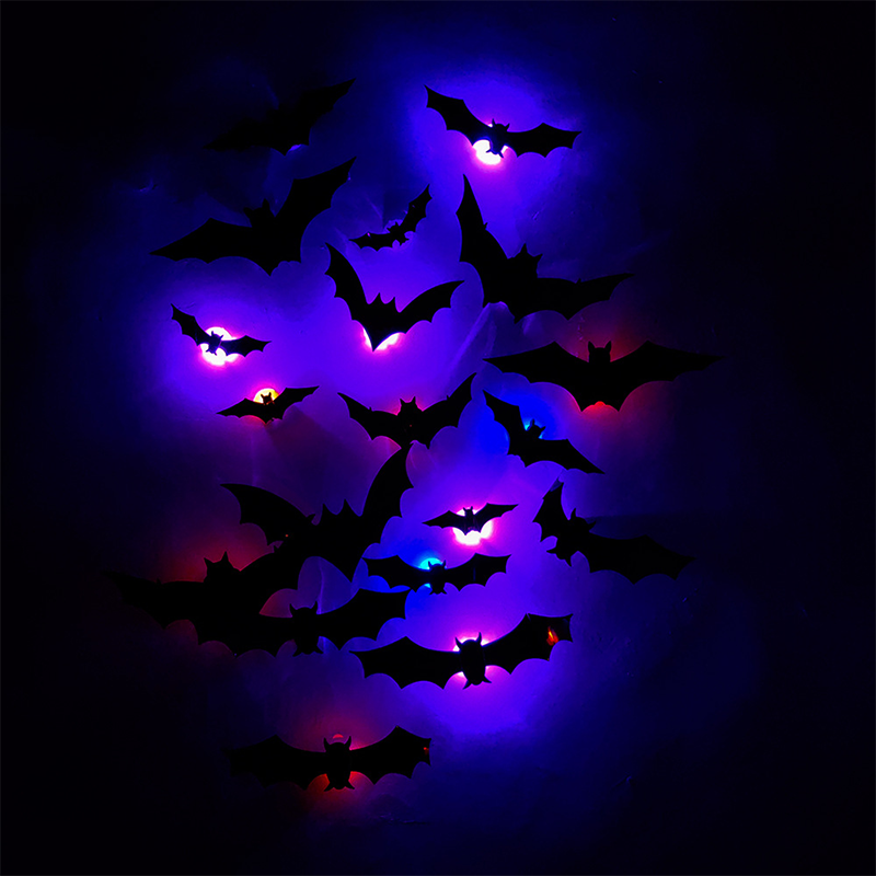 🦇Halloween-dekoration: 3D-LED-væglampe i form af en flagermus