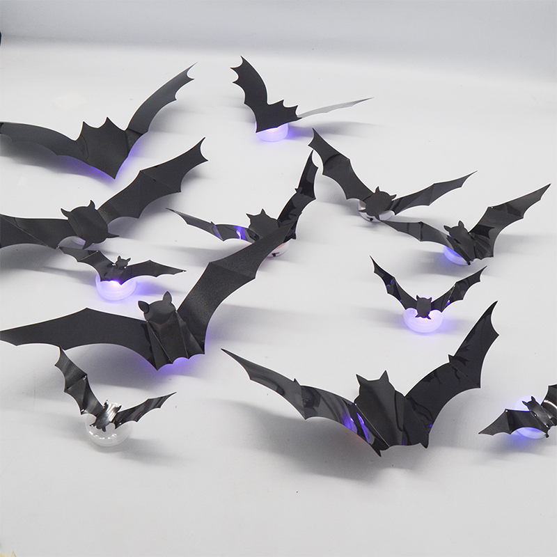 🦇Halloween-dekoration: 3D-LED-væglampe i form af en flagermus