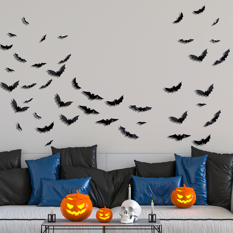 🦇Halloween-dekoration: 3D-LED-væglampe i form af en flagermus