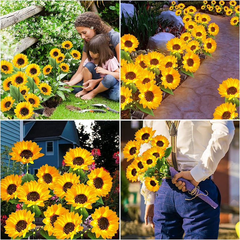 🌻☀️ Wasserdichte Solarlampen – Realistische Blütenblätter, wetterfest (IP65) und leuchten automatisch 8–12 Stunden lang ☀️🌻